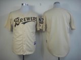 Milwaukee Brewers beige blank mlb Jersey