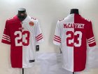 Nike San Francisco 49ers #23 Christian McCaffrey red white splits Color Rush Limited Jersey 02