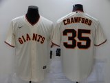 San Francisco Giants #35 Brandon Crawford beige majestic baseball jerseys