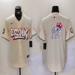 New York Yankees blank beige baseball jerseys Joint Name 09