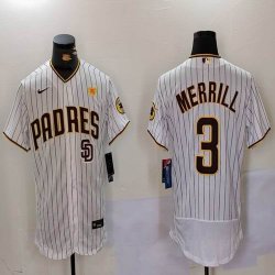 Nike San Diego Padres #3 Jackson Merrill white Flexbase Authentic Collection Jersey-BD 01