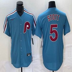 Nike Philadelphia Phillies #5 Bryson Stott skyblue throwback mlb jerseys