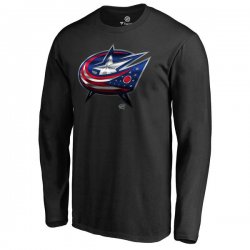 Men\'s Columbus Blue Jackets Fanatics Branded Black Midnight Mascot Long Sleeve T-Shirt