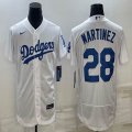 Nike Los Angeles Dodgers #28 Martinez white Flexbase Authentic Collection Jersey