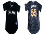 Florida Marlins #55 Josh Johnson Black MLB Jerseys