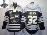 2014 NHL champion Los Angeles Kings QUICK 32 black gray NHL Hooded Sweatshirt