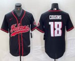 Nike Atlanta Falcons #18 Kirk Cousins black baseball jerseys Joint name -BD