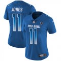 Women Nike Atlanta Falcons #11 Julio Jones blue 2018 pro bowl Color Rush Limited Jersey