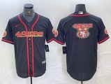 Nike 49ers blank black baseball jerseys Joint name big logo-BD