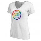 Women's White Detroit Pistons Fanatics Branded Team Pride V-Neck T-Shirt