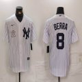 New York Yankees #8 Yogi Berra white baseball jerseys-BD 03