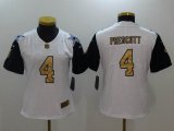 Women Nike Dallas Cowboys #4 Dak Prescott White Gold Color Rush Limited Jersey