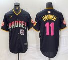 Nike Pittsburgh Pirates #11 Yu Darvish.black pink majestic baseball jerseys Joint name-BD 03