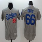 2016 Los Angeles Dodgers #66 Yasiel Puig gray elite baseball jersey