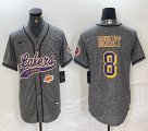 Nike Los Angeless Lakers #8 Kobe Bryant Hemp grey baseball jerseys Joint name-BD 02