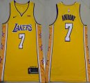 Nike NBA Los Angeles Lakers #7 Carmelo Anthony Yellow nba basketball Jersey-XD 01