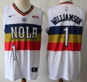 Nike New Orleans Pelicans #1 Zion Williamson white NBA basketball jersey -S8