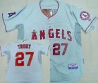 mlb anaheim angels mike trout #27 grey jerseys