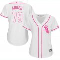 2017 Women Chicago White Sox #79 Jose Abreu white majestic mlb jersey