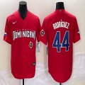 2023 World Cup Dominican Republic's #44 Alex Rodriguez red majestic baseball jerseys 09