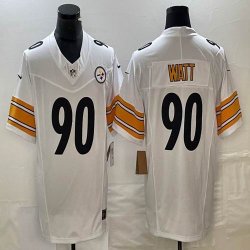 Nike Pittsburgh Steelers #90 T. J. Watt white gold Color Rush Limited Jersey -BD 03