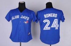 Toronto Blue Jays Ricky Romero 24 Blue MLB Women Jersey