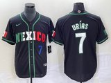 2023 World Cup Mexico #7 Julio Urias black majestic baseball jerseys 77