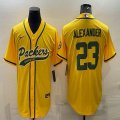 Nike Green Bay Packers #23 Jaire Alexander yellow baseball jerseys Joint name-BD