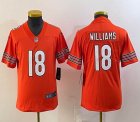 Youth Nike Chicago Bears #18 Caleb Williams Orange Color Rush Limited Jersey