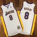 Los Angeless Lakers #8 Kobe Bryant white throwback basketball Jersey-LT