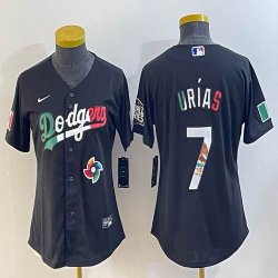 Women 2023 World Cup Mexico #7 Julio Urias black majestic baseball jerseys 16