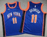 Youth New York Knicks #11 Jalen Brunson blue NBA basketball jerseys city version -XD