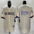 Nike Los Angeles Dodgers blank beige fashion MLB Baseball jerseys -BD 04