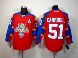 2014 Florida Panthers #51 Brian Campbell Red hockey Jersey A patch