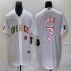 2023 World Cup Mexico #7 Julio Urias white majestic baseball jerseys 93