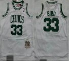 Youth Boston Celtics #33 Larry Bird white throwback nba jersey-XD