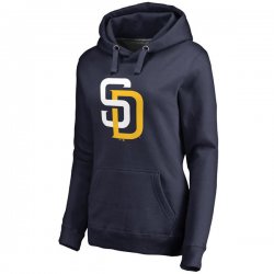 San Diego Padres Women\'s Team Color Primary Logo Pullover Hoodie - Navy