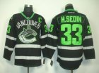 NHL Vancouver Canucks #33 H.SEDIN Black Jerseys(C Patch)