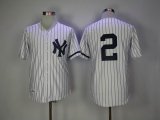 New York Yankees #2 Derek Jeter throwback white baseball jersey