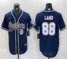 Nike Dallas Cowboys 88# CeeDee Lamb blue baseball Joint name -BD 02