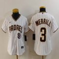 Women Nike San Diego Padres #3 Jackson Merrill white MLB Baseball jerseys 01