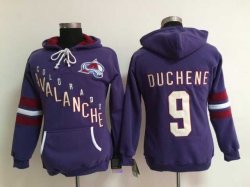 women Colorado Avalanche #9 Matt Duchene purple Ice Hockey Hooded Sweatshirt