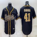 Nike New Orleans Saints #41 Alvin Kamara black baseball jerseys Joint name-BD