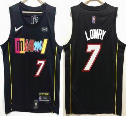 Nike Miami Heat #7 Kyle Lowry black basketball jersey city version 75th-HL