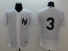 2016 New York Yankees #3 white elite baseball jersey