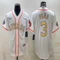 Nike Houston #3 Jeremy Pena white gold majestic baseball jerseys-BD