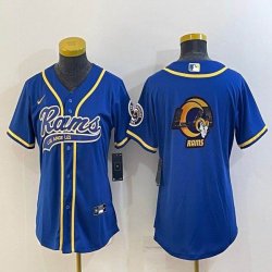 Women Nike Nike Los Angeles Rams blank blue baseball jerseys Joint name-BD 01