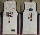 United States Team #4 Stephen Curry Nike white Swingman Player Jerseys