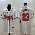 Nike Atlanta Braves #23 Michael Harris II white gold majestic baseball jersey-BD