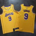 Nike Los Angeles Lakers #9 Rajon Rondo throwback yellow basketball Jersey